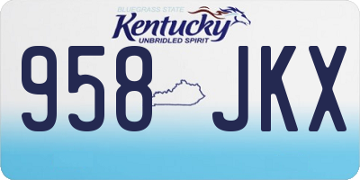 KY license plate 958JKX