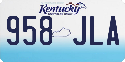 KY license plate 958JLA