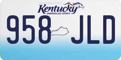KY license plate 958JLD