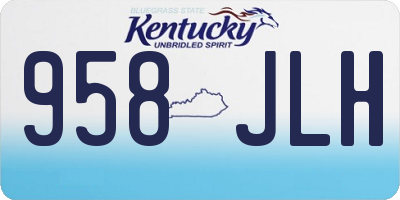 KY license plate 958JLH