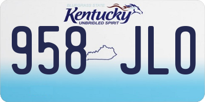 KY license plate 958JLO