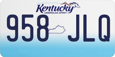 KY license plate 958JLQ