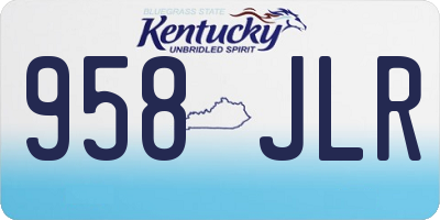 KY license plate 958JLR