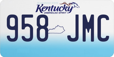 KY license plate 958JMC