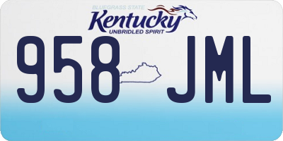 KY license plate 958JML