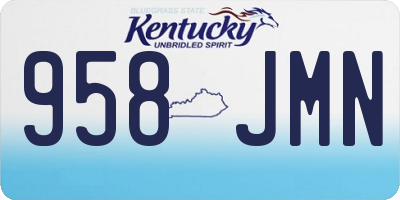KY license plate 958JMN