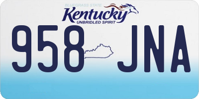 KY license plate 958JNA