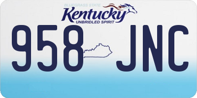 KY license plate 958JNC