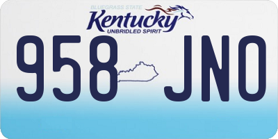 KY license plate 958JNO