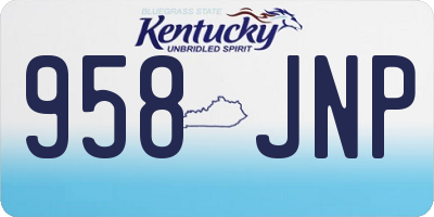 KY license plate 958JNP
