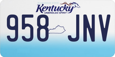 KY license plate 958JNV