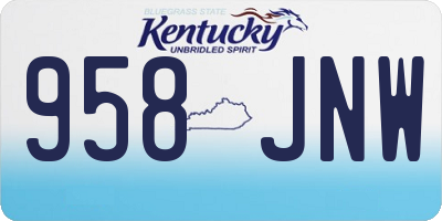 KY license plate 958JNW