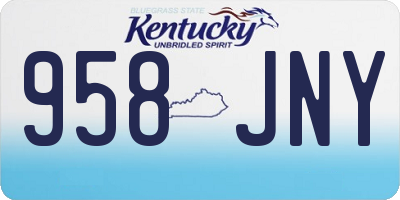 KY license plate 958JNY