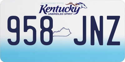 KY license plate 958JNZ