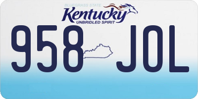 KY license plate 958JOL