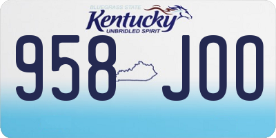 KY license plate 958JOO