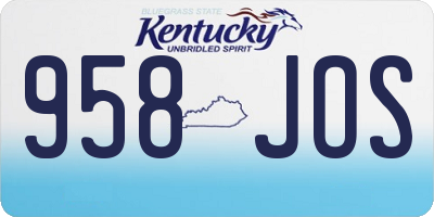 KY license plate 958JOS