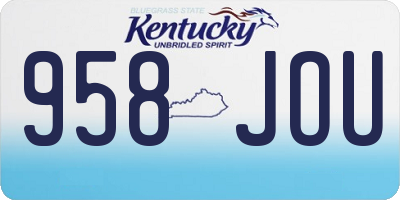 KY license plate 958JOU