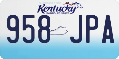 KY license plate 958JPA