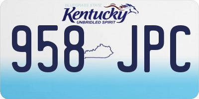 KY license plate 958JPC