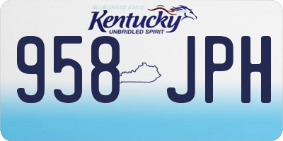 KY license plate 958JPH