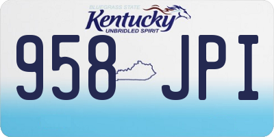 KY license plate 958JPI