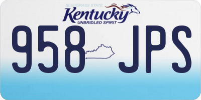 KY license plate 958JPS