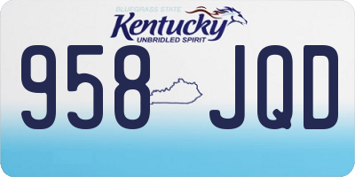 KY license plate 958JQD