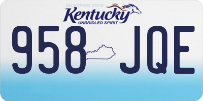 KY license plate 958JQE