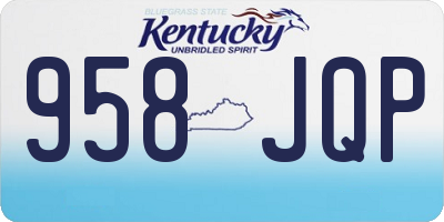 KY license plate 958JQP