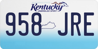 KY license plate 958JRE