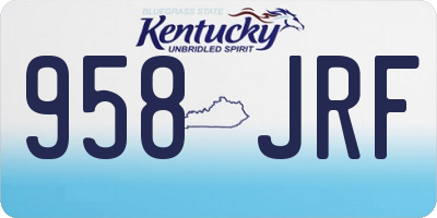 KY license plate 958JRF