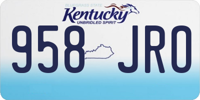 KY license plate 958JRO