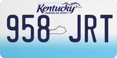 KY license plate 958JRT