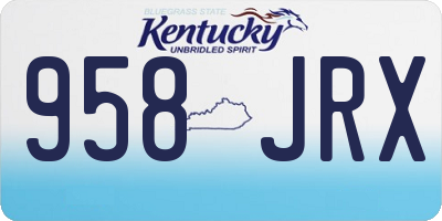 KY license plate 958JRX