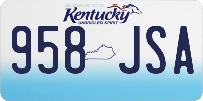 KY license plate 958JSA