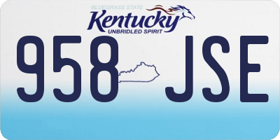 KY license plate 958JSE