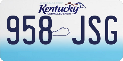KY license plate 958JSG