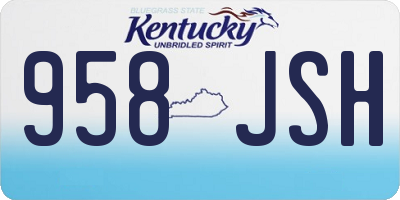 KY license plate 958JSH