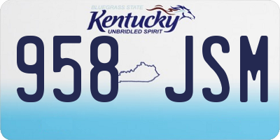 KY license plate 958JSM