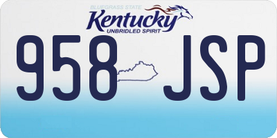 KY license plate 958JSP