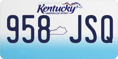 KY license plate 958JSQ