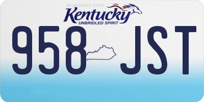 KY license plate 958JST