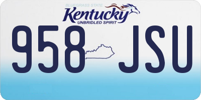 KY license plate 958JSU