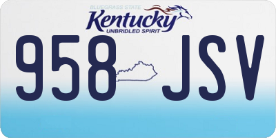 KY license plate 958JSV