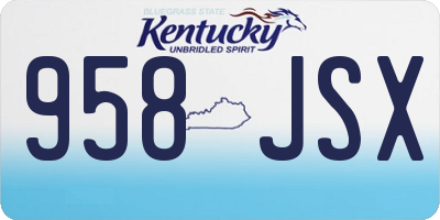 KY license plate 958JSX