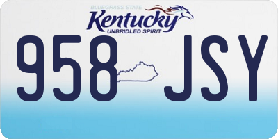 KY license plate 958JSY
