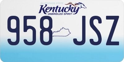 KY license plate 958JSZ