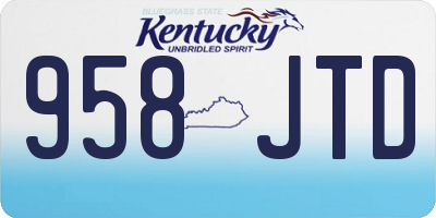 KY license plate 958JTD