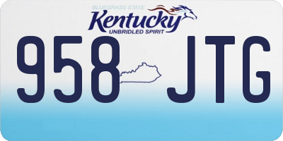 KY license plate 958JTG
